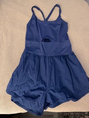 Women’s Navy Blue Romper Jumpsuit with Shelf Lining